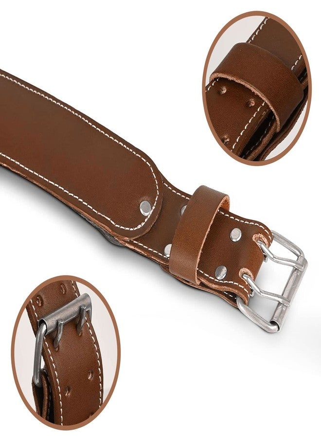 LAUTUS 3-Inch Tapered Padded Work Belt in Heavy Oiled Tanned Leather| 32-Inch to 45-Inch | Brown| - Image 3